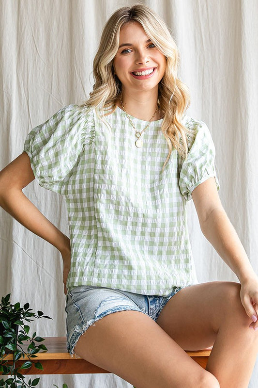 So Plaid To Have You Top | Sage