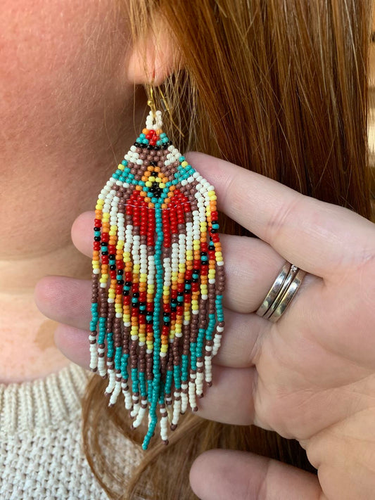 Aztec Earrings | Red
