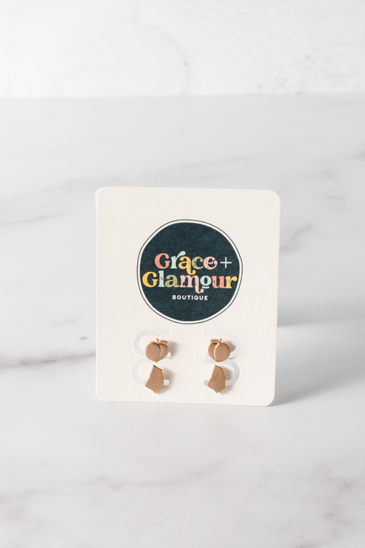 Georgia Peach Earrings | Gold