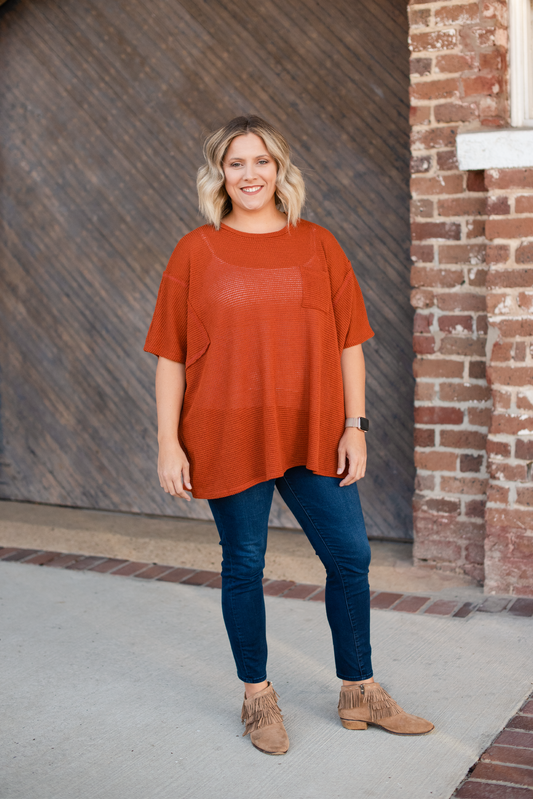 Rustic Relaxation Top + Curvy | Rust