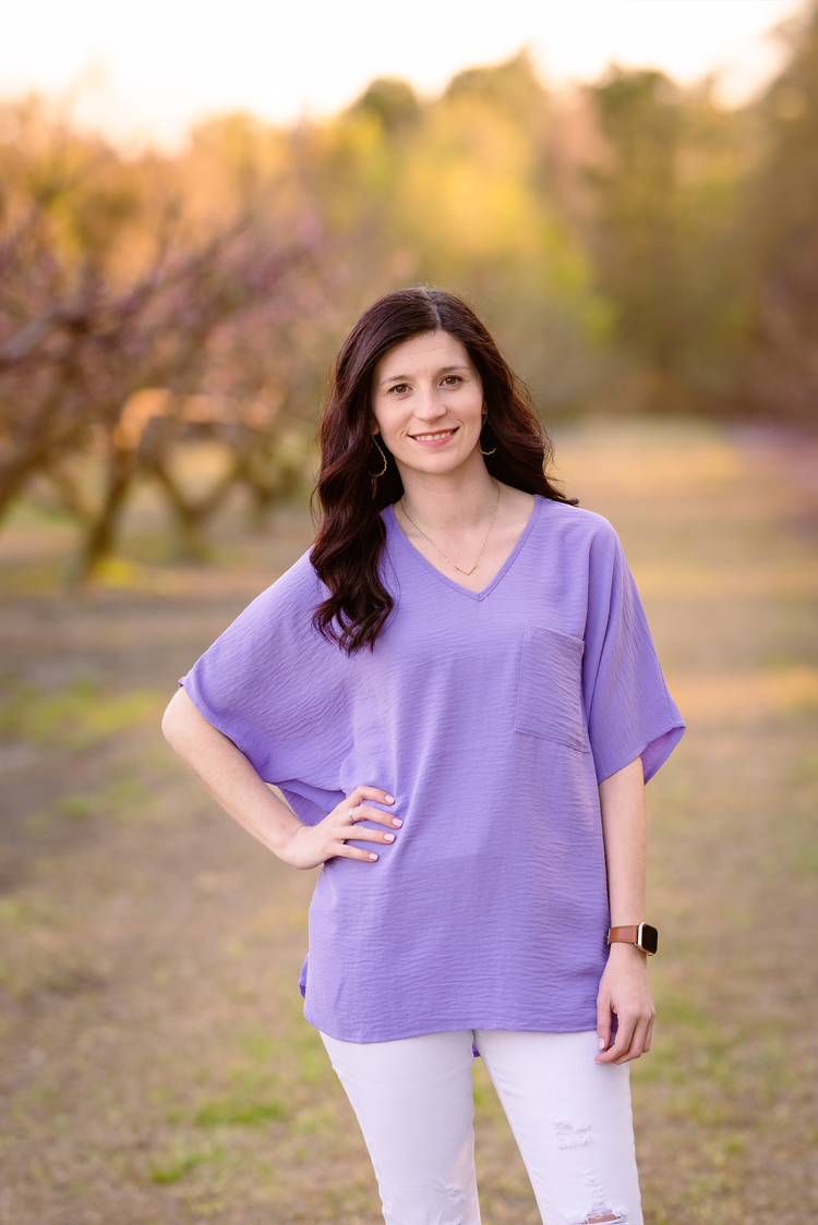 Woven Pocket Top | Lavender