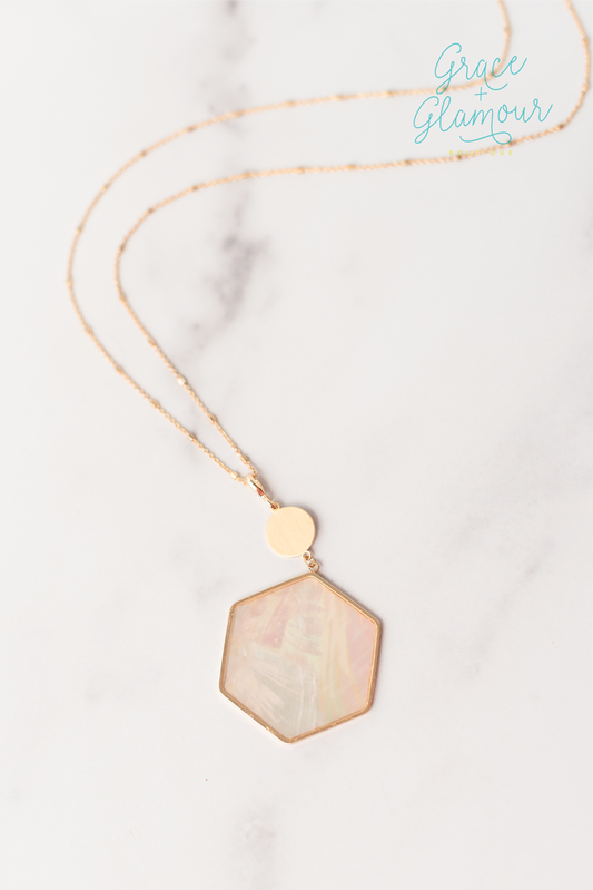 Geometric Shell Necklace | Gold