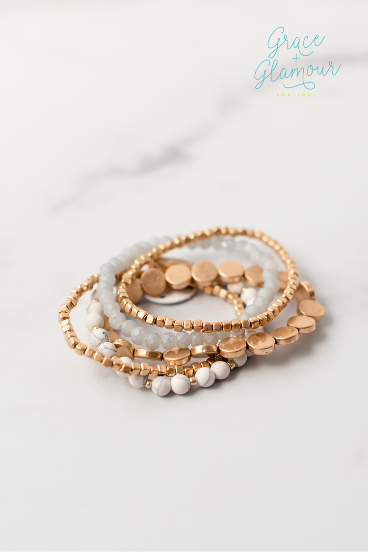 High Maintenance Bracelet Set | White